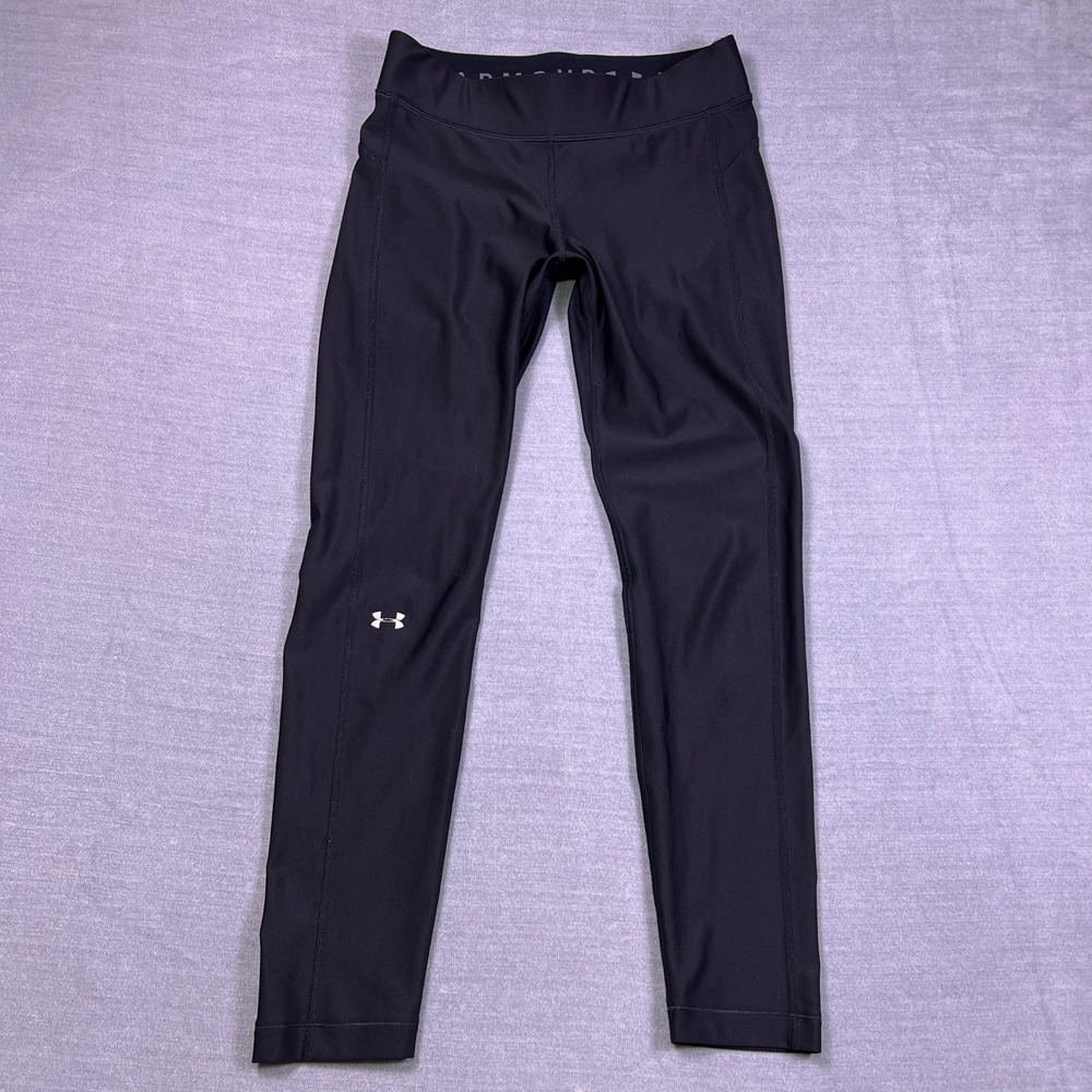 Under Armour HeatGear Compression Mid Rise Leggings Womens Large Black